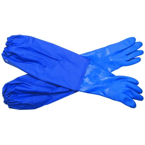 Long Oil-Resistant PVC Cuff Protective Cotton Lined Gloves