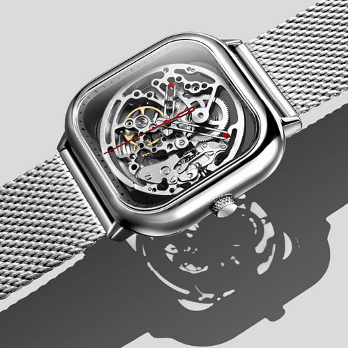 CIGA Design Full Hollow Mechanical Watches Silver