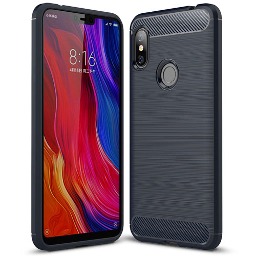Bakeey Carbon Fiber Protective Case for Redmi Note 6 Pro Blue