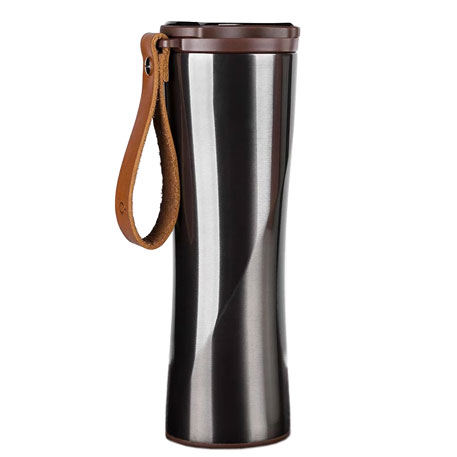 KissKissFish Vacuum Thermos Cup with OLED display 430ml Black