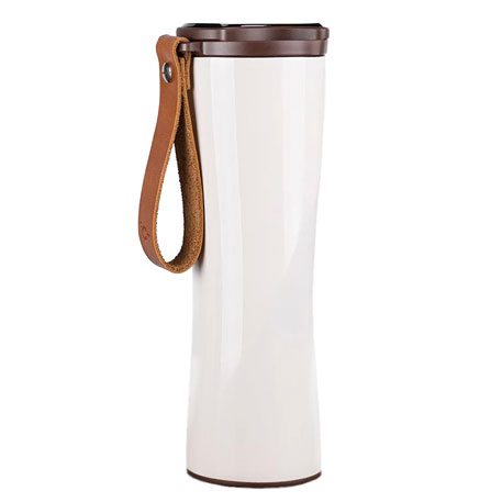 KissKissFish Vacuum Thermos Cup with OLED display 430ml White