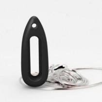 Xiaomi Mi Band Silicone Pendant Case Black + Stainless Steel Necklace
