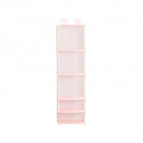 Nature Household 5 Compartment Hanging Fabric Storage Organizer Pink