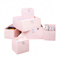 Nature Household 6 Piece Fabric Storage Bin Set Pink