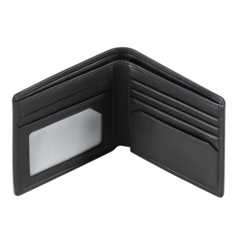 Buy Men Black Solid Genuine Leather Wallet Online - 658791