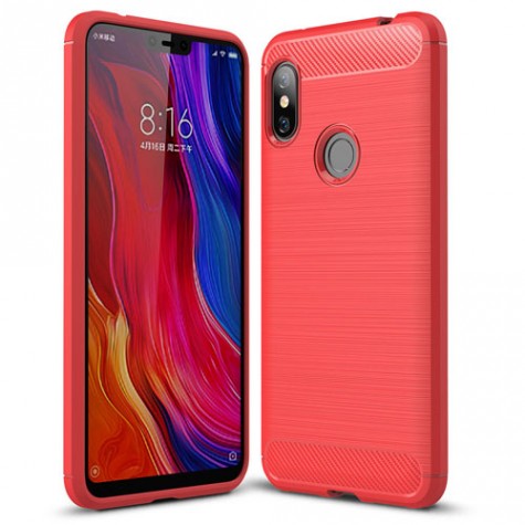 Bakeey Carbon Fiber Protective Case for Redmi Note 6 Pro Red