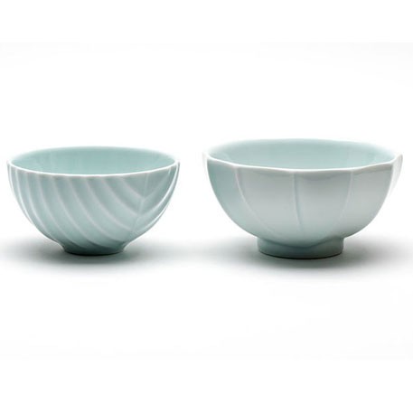FINEMADING Porcelain Bowl Pale Green Set 4 pcs