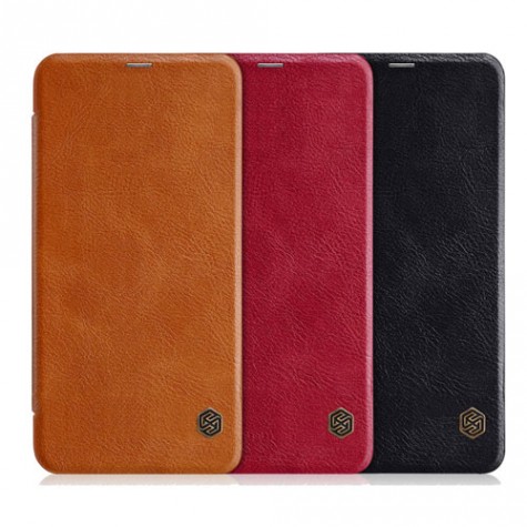 NILLKIN Flip Leather Protective Case for Redmi Note 6 Pro Brown