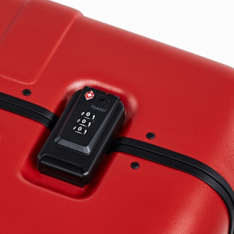RunMi 90 Points Classic Aluminum Box Suitcase 24" Amber Red