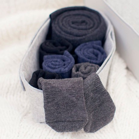 90points Merino Wool Casual Socks Men's Blue