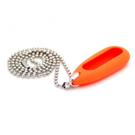 Xiaomi Mi Band Silicone Pendant Case Orange + Stainless Steel Ball Chain Necklace
