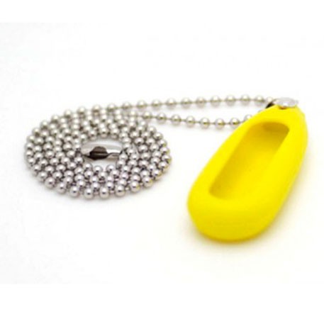 Xiaomi Mi Band Silicone Pendant Case Yellow + Stainless Steel Ball Chain Necklace