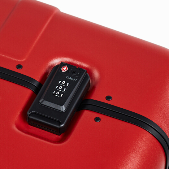 RunMi 90 Points Classic Aluminum Box Suitcase 20" Amber Red