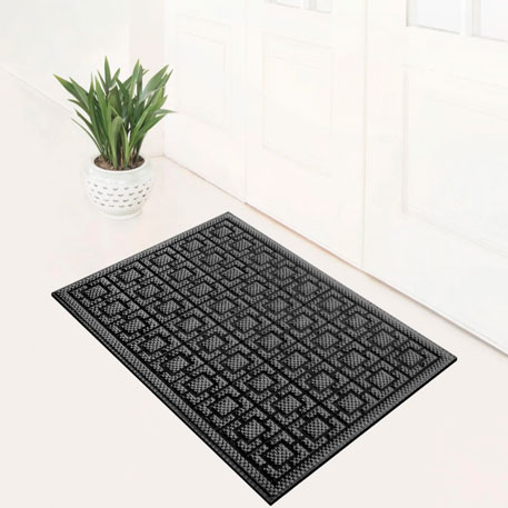 77+ Dustproof Rectangular Floor Mat 75x45cm Pineapple Pattern Blue Gray