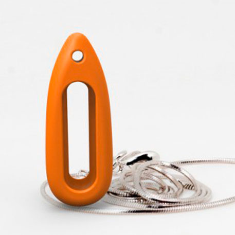 Xiaomi Mi Band Silicone Pendant Case Orange + Stainless Steel Necklace