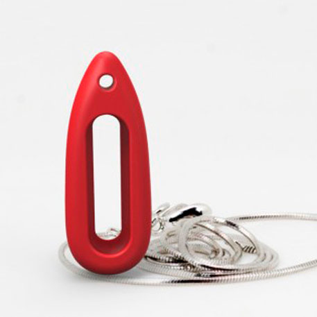 Xiaomi Mi Band Silicone Pendant Case Red + Stainless Steel Necklace