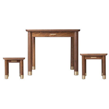 Tongshifu Small Table and Stool Set Black Walnut