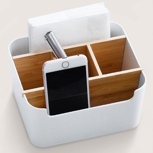 Zen`s Bamboo Multifunction Desktop Storage Box/Organizer